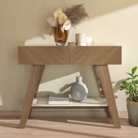 Aparador 2 Gavetas 100cm Malibu Cinamomo/Off White Artely 