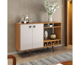 Aparador Buffet com Adega NT1130 Freijó e Off white Amoudi Móveis Aparador Buffet com Adega NT1130 Freijó e Off white Amoudi Móveis