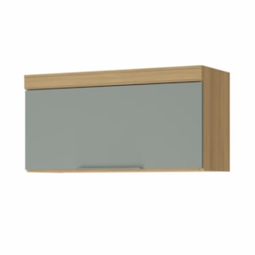 Armário 1 Porta Basculante 80cm 100% MDF Marquesa Nature/Verde Nesher 