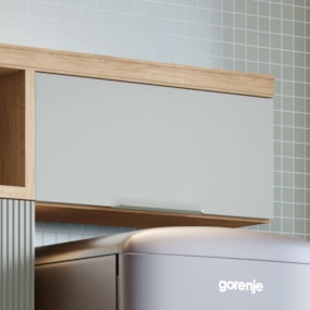 Armário 1 Porta Basculante 80cm 100% MDF Marquesa Nature/Verde Nesher 