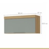 Armário 1 Porta Basculante 80cm 100% MDF Marquesa Nature/Verde Nesher