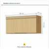 Armário 1 Porta Basculante Marquesa 80cm 100% Mdf Nature Nesher