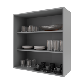 Armário Aéreo 0,80 cm 2 Portas 100% MDF Titânico Fosco Amoudi