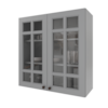 Armário Aéreo 0,80 cm 2 Portas Vidro Incolor 100% MDF Titânico Fosco Amoudi