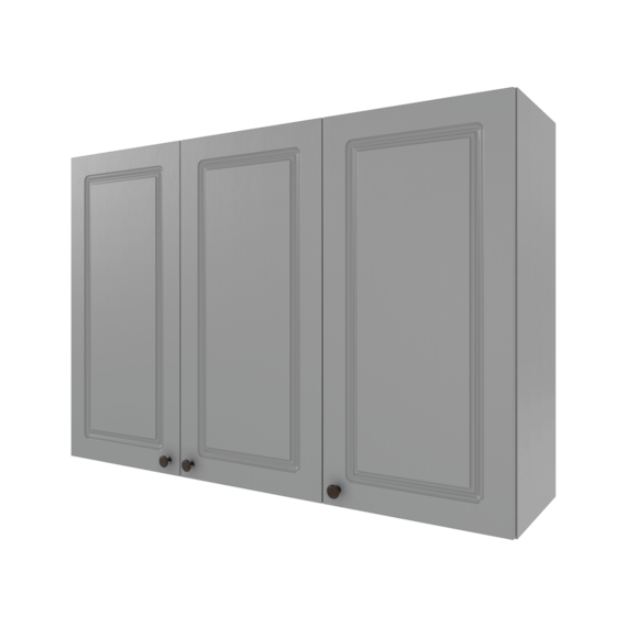 Armário Aéreo 1,20cm 3 portas 100% MDF Titânio Fosco Amoudi 