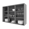 Armário Aéreo 1,20cm 3 portas 100% MDF Titânio Fosco Amoudi 