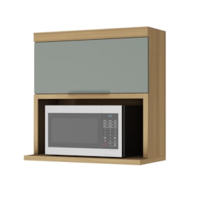 Armário Aéreo 1 Porta 100% MDF Marquesa Nature/Verde Nesher 