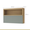 Armário Aéreo 1 Porta Basculante Marquesa 120cm 100% MDF Nature/Verde Nesher