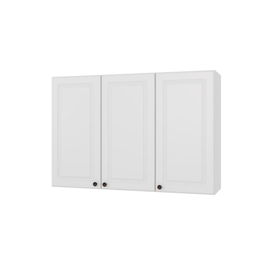 Armário Aéreo 120cm 3 Portas Firenze Branco Indekes
