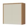 Armário Aéreo 2 Porta 100% MDF 80cm Condessa Carvalho/Greige Nesher Móveis