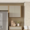 Armário Aéreo 2 Porta 100% MDF 80cm Condessa Carvalho/Greige Nesher Móveis