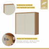 Armário Aéreo 2 Porta 100% MDF 80cm Condessa Carvalho/Greige Nesher Móveis