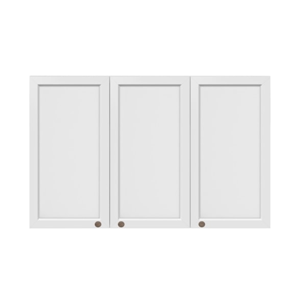 Armário aéreo 3 portas 120cm Unna branco Poliman