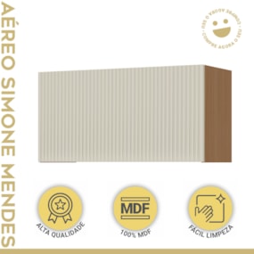 Armario Aereo Modular Geladeira Simone Mendes Carvalho/Greige Nesher