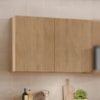 Armário Aéreo Para Cozinha Rainha Com 2 Portas 80 cm 100% MDF Nature Nesher