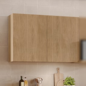 Armário Aéreo Para Cozinha Rainha Com 2 Portas 80 cm 100% MDF Nature Nesher
