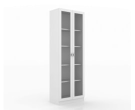 Armário Escritório 2 Portas Vidro ME4115 Branco Tecno Mobili Armário Escritório 2 Portas Vidro ME4115 Branco Tecno Mobili