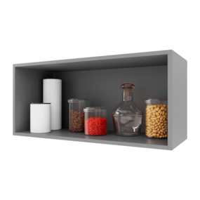 Armário Geladeira 0,80 Cm 2 Portas 100% MDF Titânio Fosco Amoudi