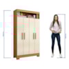 Armário Multiuso 4 portas e Nicho NT4040 Freijó/Off White Tx Notável Móveis