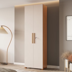 Armário Multiuso Com Chave 211cm NT4050 Freijó/Off White Notável Móveis 