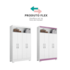 Armário Multiuso Duplo NT4040 8 portas Branco/Rosa Notável Móveis