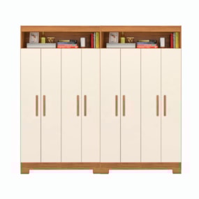 Armário Multiuso Duplo NT4040 8 portas Freijó/Off White Notável Móveis