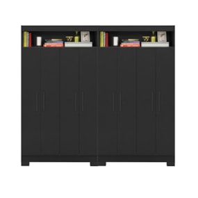 Armário Multiuso Duplo NT4040 8 portas Preto Tx Notável Móveis
