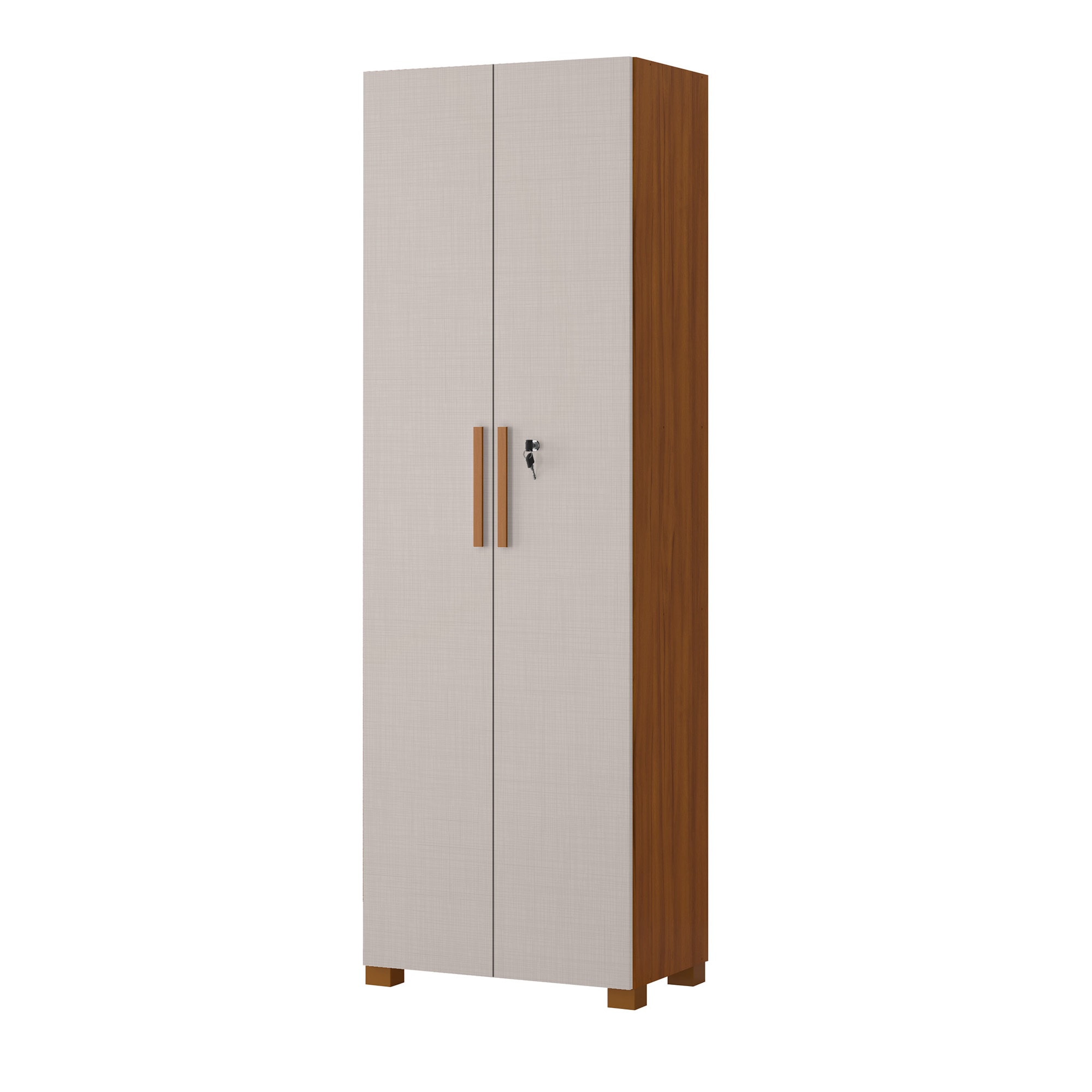 Armário Multiuso Duplo NT4040 8 portas Branco/Rosa Notável Móveis
