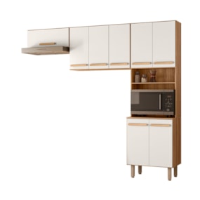 Armário para Cozinha 222 cm Lemon Freijó/Off White Nicioli 