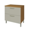 Balcão 1 Porta 1 Gaveta 80cm em MDF Princesa Freijó/Off White Nesher