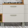 Balcão 1 Porta 1 Gaveta 80cm em MDF Princesa Freijó/Off White Nesher