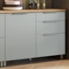 Balcão 1 Porta 3 Gavetas 120cm 100% MDF Marquesa Nature/Verde Nesher