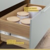 Balcão 1 Porta 3 Gavetas 120cm 100% MDF Marquesa Nature/Verde Nesher