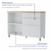 Balcão 1 Porta 3 Gavetas 120cm Marquesa Branco/Nature Nesher