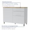 Balcão 1 Porta 3 Gavetas 120cm Marquesa Branco/Nature Nesher