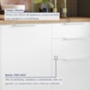 Balcão 1 Porta 3 Gavetas 120cm Marquesa Branco/Nature Nesher