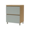Balcão 1 Porta Basculante 1 Gaveta 70cm 100% MDF Rainha Nature/Verde Nesher