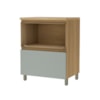 Balcão 1 Porta Basculante 1 Gaveta 70cm 100% MDF Rainha Nature/Verde Nesher