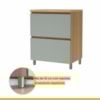 Balcão 1 Porta Basculante 1 Gaveta 70cm 100% MDF Rainha Nature/Verde Nesher