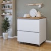 Balcão 1 Porta Basculante 1 Gaveta 70CM Branco/Nature Nesher 