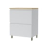 Balcão 1 Porta Basculante 1 Gaveta 70CM Branco/Nature Nesher 