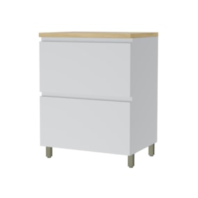 Balcão 1 Porta Basculante 1 Gaveta 70CM Branco/Nature Nesher 
