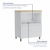 Balcão 1 Porta Basculante 1 Gaveta 70CM Branco/Nature Nesher 