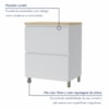 Balcão 1 Porta Basculante 1 Gaveta 70CM Branco/Nature Nesher 