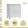 Balcão 1 Porta Basculante 1 Gaveta 80cm 100% MDF Rainha Branco/Nature Nesher