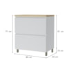 Balcão 1 Porta Basculante 1 Gaveta 80cm 100% MDF Rainha Branco/Nature Nesher