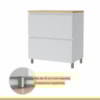 Balcão 1 Porta Basculante 1 Gaveta 80cm 100% MDF Rainha Branco/Nature Nesher