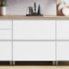 Balcão 1 Porta Basculante 1 Gaveta 80cm 100% MDF Rainha Branco/Nature Nesher 