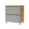 Balcão 1 Porta Basculante 1 Gaveta 80cm 100% MDF Rainha Nature/Verde Nesher