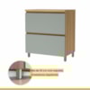 Balcão 1 Porta Basculante 1 Gaveta 80cm 100% MDF Rainha Nature/Verde Nesher